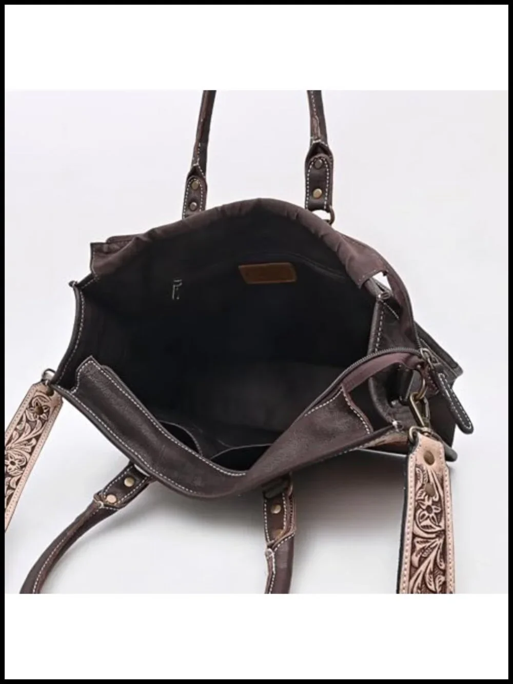 Vegetable Tanned Cowhide Leather Messenger Shoulder Bag Crossbody Purse